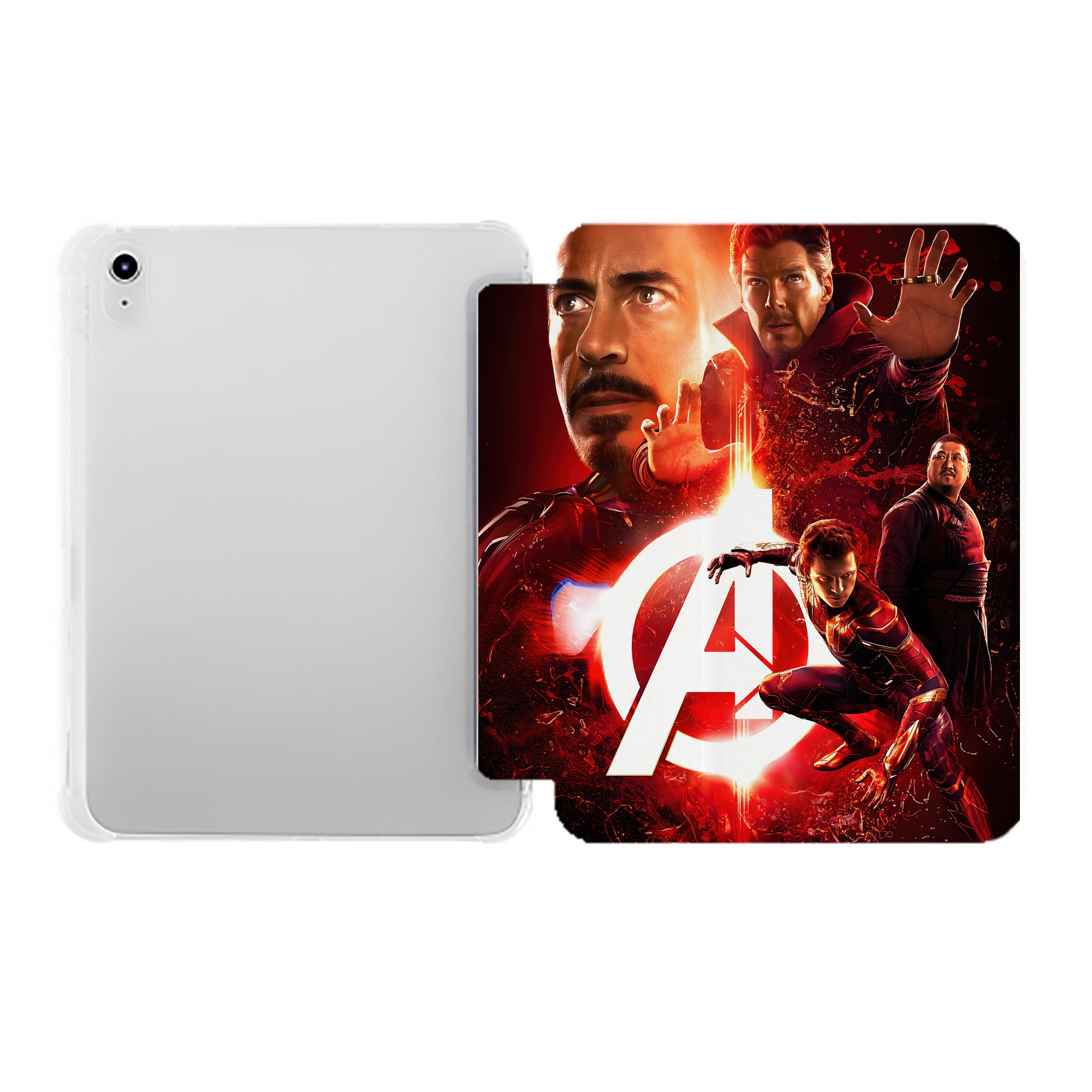 （画像用） アベンジャーズ The Avengers IPad ケース ペン収納付き 三つ折りスタンド PUレザー×シリコン 対応機種9.5/10.5/10.9インチ